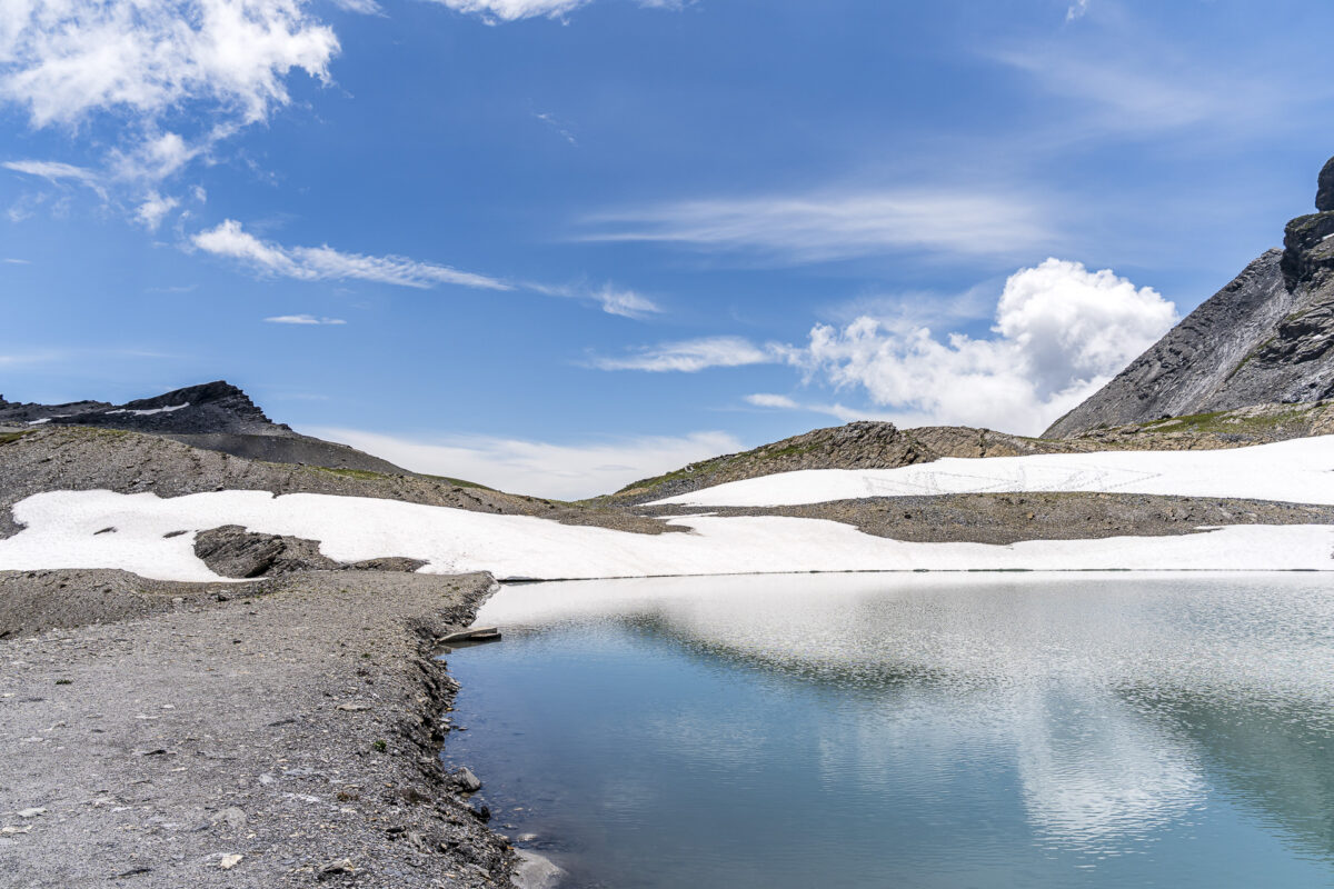 Mountain lake Lac de la Forcle