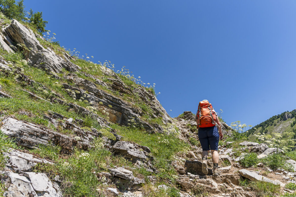 Ascent toward Petit Pré